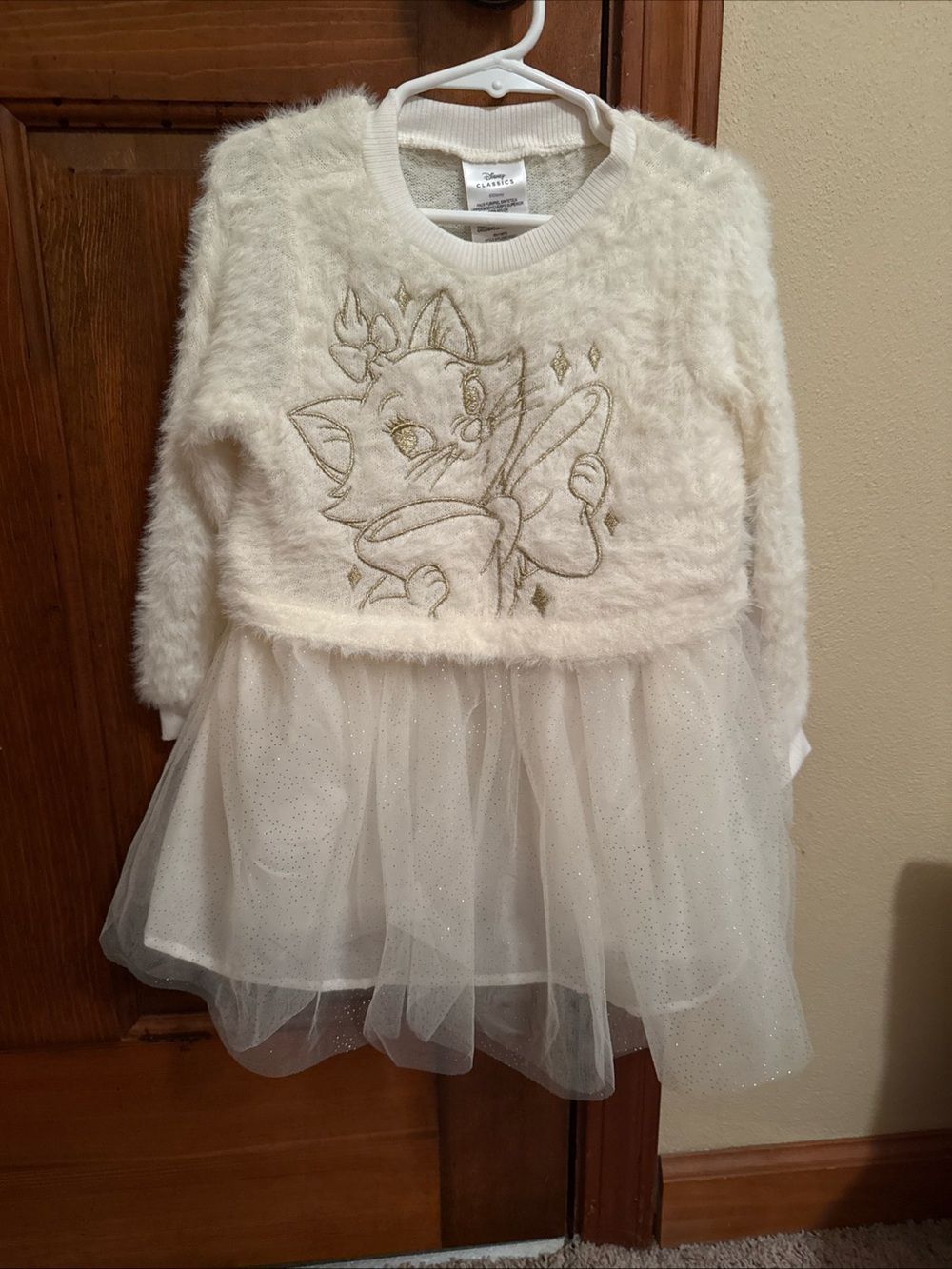 Disney Aristocats Marie Sweater Tutu Toddler  Dress Tulle Sparkle 3T New